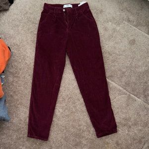 Size 1, maroon, corduroy pants. From hollister